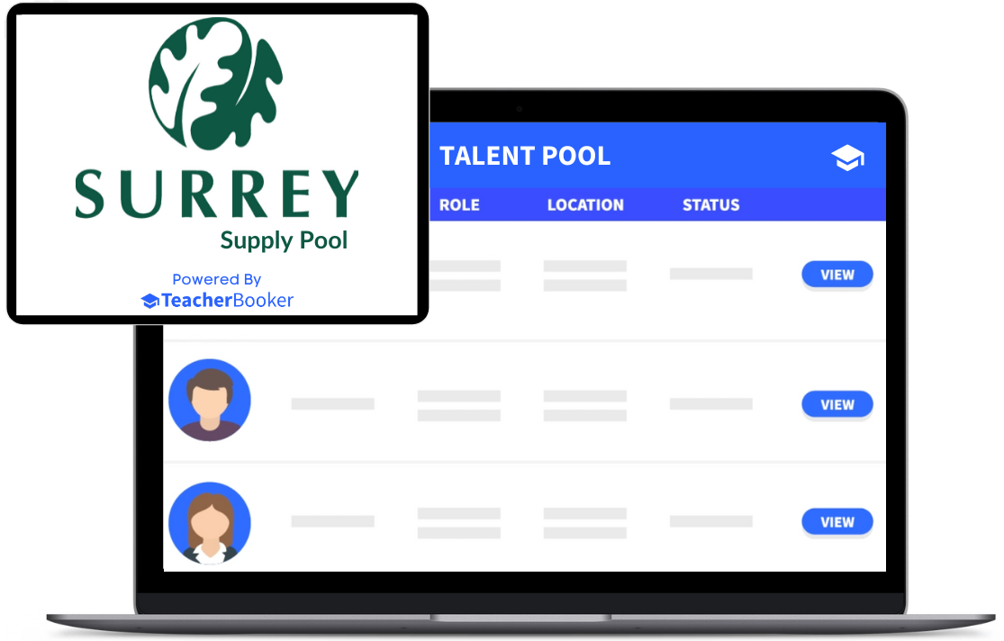 Surrey Supply Pool Ipad & Laptop showing Surrey's Supply Pool